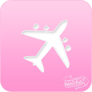 Pink Power Face Painting Stencil (1107) - Airplane - TAG Body Art - Canada