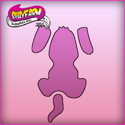 Picture of Pink Power Face Painting Stencil (1091) - Sitting Dog (Rear View)