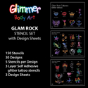 Picture of Glam Rock Stencil Set (150 pcs.) with with Design Sheets