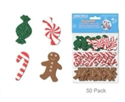 Picture of Foam-Fun Glitter Sticker Shapes - Candy Canes & Gingerbread (KX082)