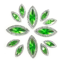 Picture of Double Pointed Eye Gems - Green - 6x14mm & 10x25mm (12 pc.) (AG-DPEG)
