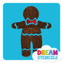 Picture of Gingerbread Man Glitter Tattoo Stencil - HP-113 (5pc pack)