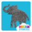 Picture of Elephant Glitter Tattoo Stencil - HP-7 (5pc pack)