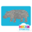 Picture of Hippopotamus Glitter Tattoo Stencil - HP-12 (5pc pack)