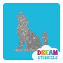 Picture of Wolf Glitter Tattoo Stencil - HP-16 (5pc pack)