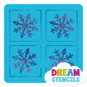 Picture of Mini 4 in 1 Snowflake Glitter Tattoo Stencil - HP-20 (5pc pack)