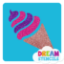 Picture of Ice Cream Glitter Tattoo Stencil - HP-64 (5pc pack)