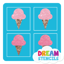 Picture of Mini 4 in 1 Ice Cream Glitter Tattoo Stencil - HP-75 (5pc pack)