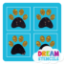 Picture of Mini 4 in 1 Paw Print Glitter Tattoo Stencil - HP-76 (5pc pack)
