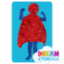 Picture of Superboy Glitter Tattoo Stencil - HP-83 (5pc pack)