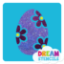 Picture of Easter Egg with Flowers Glitter Tattoo Stencil - HP-94 (5pc pack)