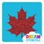 Picture of Fancy Maple Leaf Glitter Tattoo Stencil - HP-122 (5pc pack)