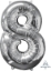 Picture of 26'' Mid-Size Shape Number 8 - Silver (1pc)