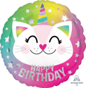 Picture of 17'' Happy Birthday Caticorn Foil Ballon (1pc)