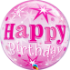 Picture of 22″ Birthday Pink Starburst Sparkle Single Bubble (1pc)