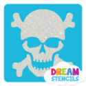 Picture of Skull with Bones Glitter Tattoo Stencil - HP-133 (5pc pack)