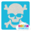 Picture of Skull with Bones Glitter Tattoo Stencil - HP-133 (5pc pack)
