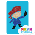 Picture of Pirate Boy Glitter Tattoo Stencil - HP-144 (5pc pack)