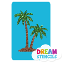 Picture of Twin Palm Trees Glitter Tattoo Stencil - HP-148 (5pc pack)