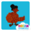 Picture of Turkey with a Hat  Glitter Tattoo Stencil - HP-157 (5pc pack)