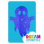 Picture of Flying Ghost  Glitter Tattoo Stencil - HP-170 (5pc pack)
