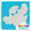 Picture of Spooky Ghost  Glitter Tattoo Stencil - HP-169 (5pc pack)