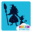 Picture of Pretty Witch With A Cat Glitter Tattoo Stencil - HP-186 (5pc pack)