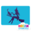 Picture of Wicked Witch With A Cat Glitter Tattoo Stencil - HP-189 (5pc pack)