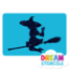 Picture of Flying Witch  Glitter Tattoo Stencil - HP-190 (5pc pack)