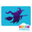 Picture of Flying Wicked Witch  Glitter Tattoo Stencil - HP-187 (5pc pack)