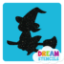 Picture of Little Witch  Glitter Tattoo Stencil - HP-188 (5pc pack)