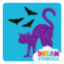 Picture of Scared Cat with Bats Glitter Tattoo Stencil - HP-195 (5pc pack)