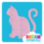 Picture of Sitting Cat Glitter Tattoo Stencil - HP-201 (5pc pack)