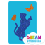 Picture of Standing Cat With Butterflies Glitter Tattoo Stencil - HP-198 (5pc pack)