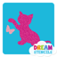 Picture of Playful Kitten With Butterfly Glitter Tattoo Stencil - HP-200 (5pc pack)