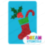 Picture of Christmas Stocking Glitter Tattoo Stencil - HP-207 (5pc pack)