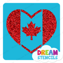 Picture of Canada Heart Flag Glitter Tattoo Stencil - HP-225(5pc pack)