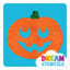 Picture of Pumpkin Cute Face Glitter Tattoo Stencil - HP-240 (5pc pack)