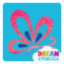 Picture of Flying Butterfly Glitter Tattoo Stencil - HP-295 (5pc pack)