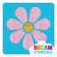Picture of 7 Petals Flower Glitter Tattoo Stencil - HP-317 (5pc pack)