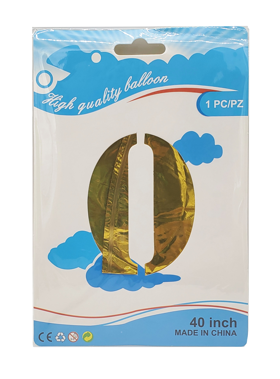 Picture of 40'' Foil Balloon Shape Number 0 - Gold (1pc)