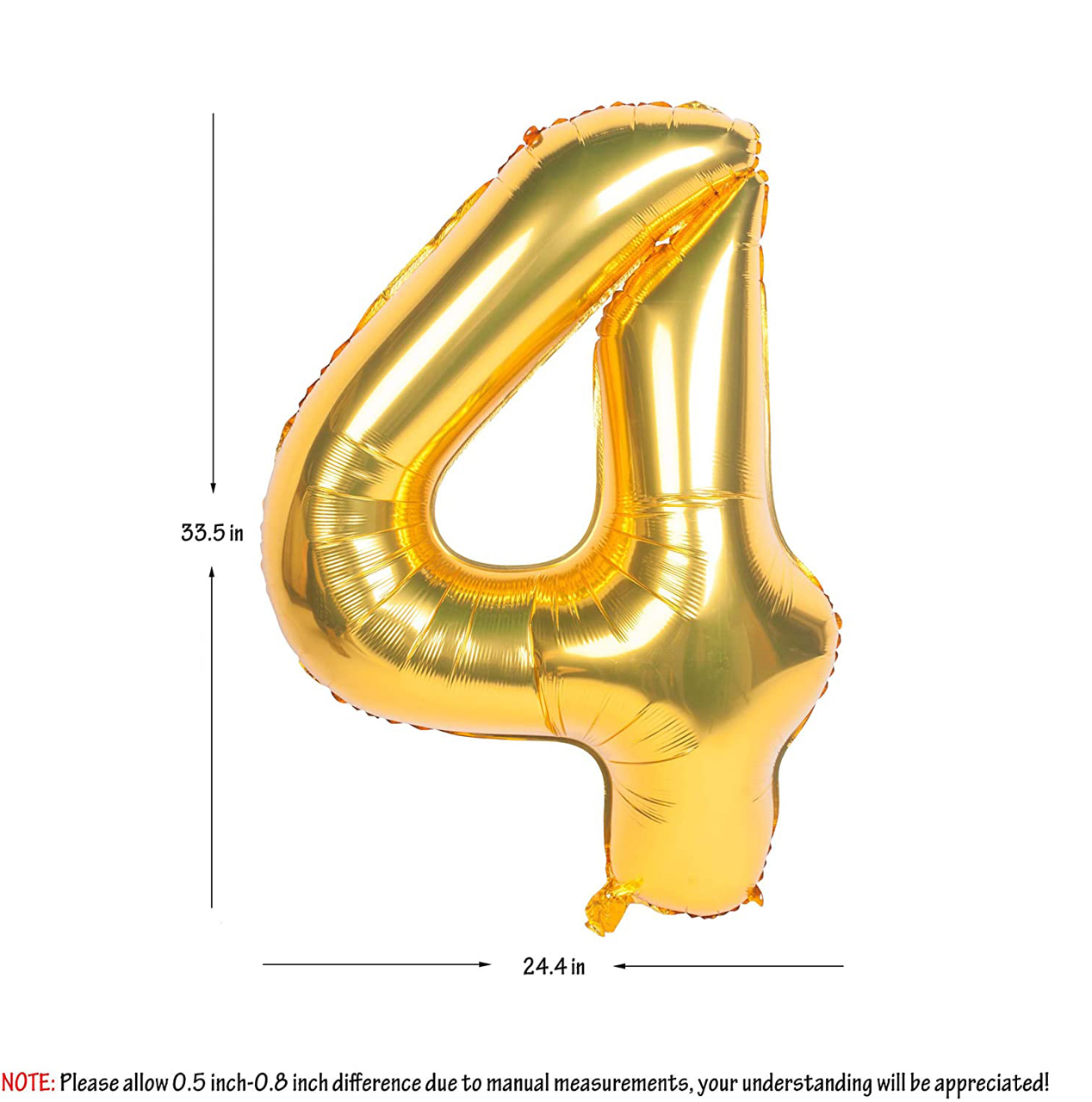 Picture of 40'' Foil Balloon Shape Number 4 - Gold (1pc)
