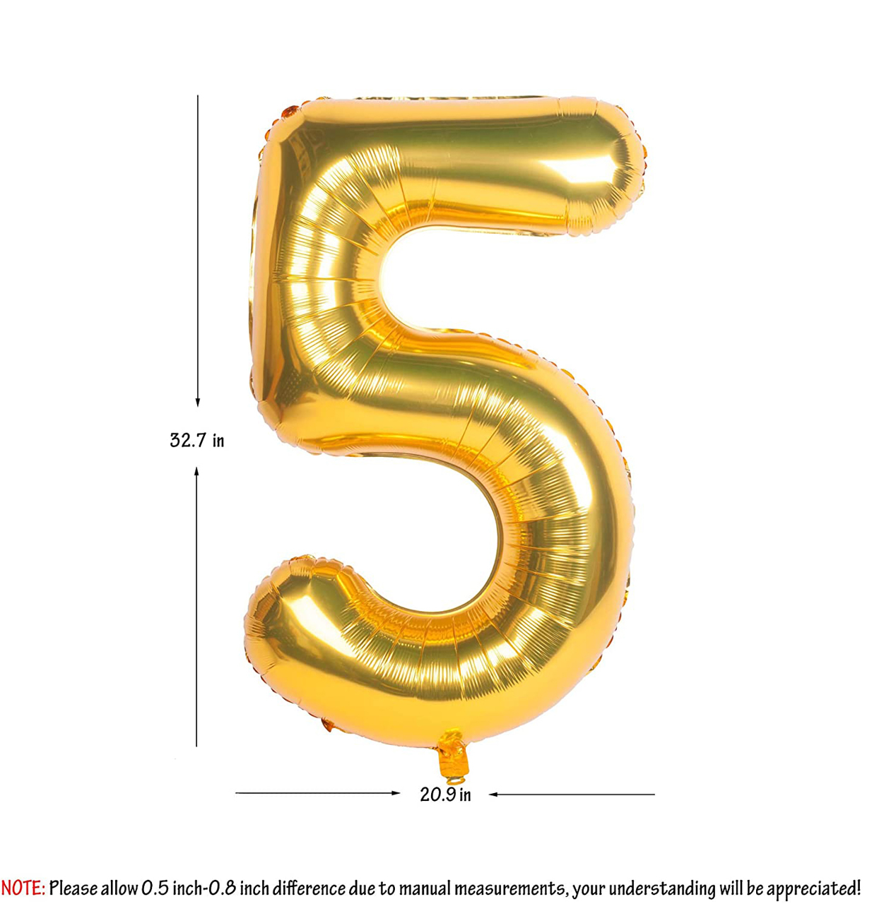 Picture of 40'' Foil Balloon Shape Number 5 - Gold (1pc)
