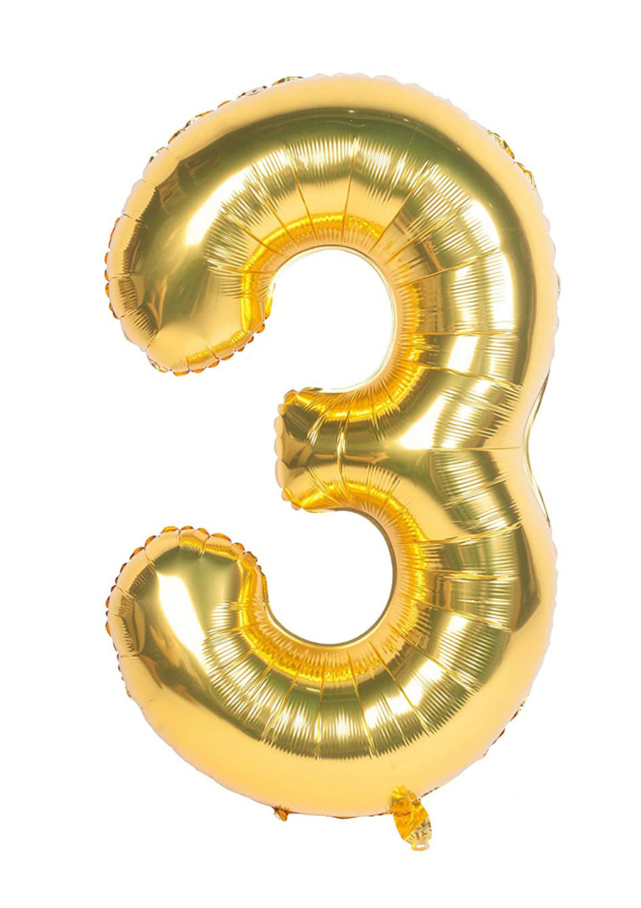 Picture of 40'' Foil Balloon Shape Number 3 - Gold (1pc)
