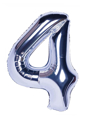 Picture of 40'' Foil Balloon Shape Number 4 - Silver (1pc)