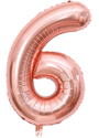 Picture of 40'' Foil Balloon Shape Number 6 - Rose Gold (1pc)