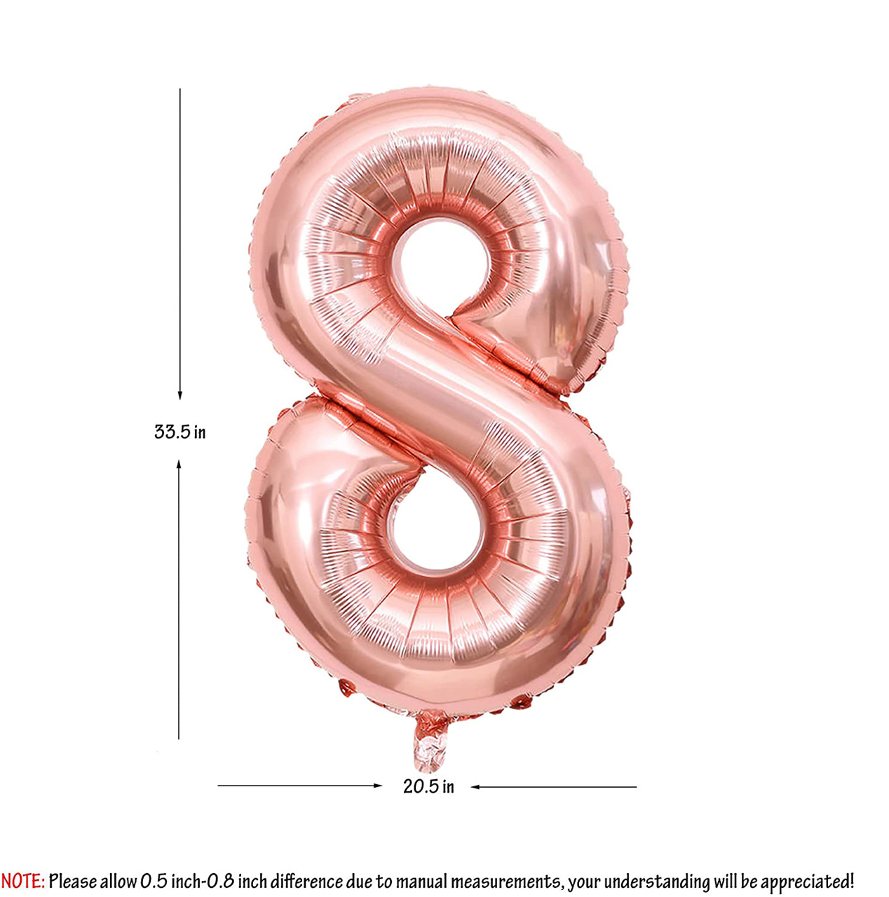 Picture of 40'' Foil Balloon Shape Number 8 - Rose Gold (1pc)