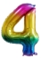 Picture of 40'' Foil Balloon Shape Number 4 - Bright Rainbow (1pc)