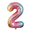 Picture of 40'' Foil Balloon Shape Number 2 - Pastel Rainbow (1pc)