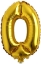 Picture of 16" Foil Balloon - Gold Number - 0 (1pc)